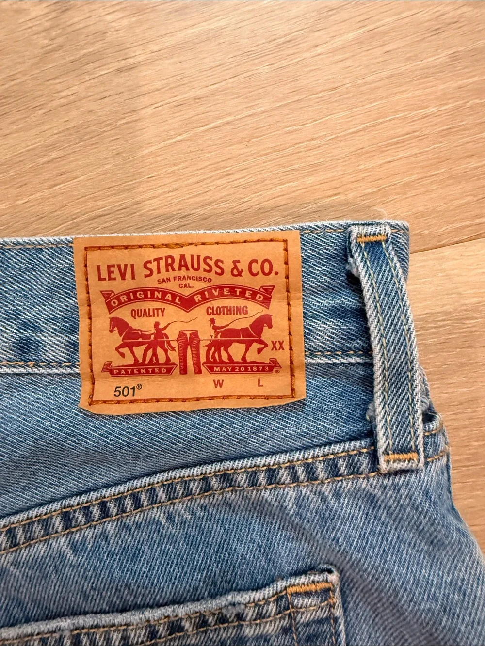 Levi's Distressed High-Rise Denim Shorts - Medium Blue